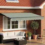 vidaXL Manuell Utdragbar Markis Grön och Vit 2,5 x 2 m