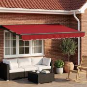 vidaXL Manuell Utdragbar Markis Röd 3,5 x 2 m