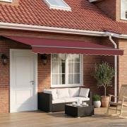 vidaXL Manuell Utdragbar Markis Vinröd 4 × 3,5 m