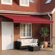 vidaXL Manuell Utdragbar Markis Röd 4 × 3,5 m