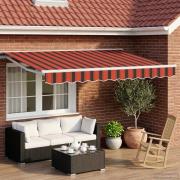 vidaXL Manuell markisram med LED-lampor 3,5 x 2,5 m