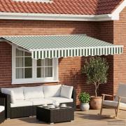 vidaXL Manuell markisram med LED-lampor Grön och Vit 3,5 x 2,5 m