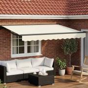 vidaXL Manuell markisram med LED-lampor Kräm och antracit 2,5 x 2 m