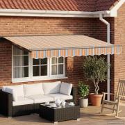 vidaXL Manuell markisram med LED-lampor 3,5 x 2,5 m