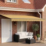 vidaXL Manuell markisram med LED-lampor Gul, Grå, Antracit 4 × 3 m