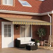 vidaXL Manuell markisram med LED-lampor 4,5 × 3,5 m