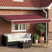 vidaXL Elektrisk Retraktabel Markis Vinröd 3 x 2,5 m