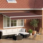 vidaXL Elektrisk Retraktabel Markis Brun 3,5 x 2,5 m