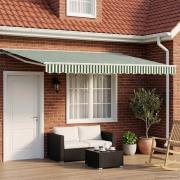 vidaXL Elektrisk Retraktabel Markis Grön och Vit 4,5 × 3,5 m