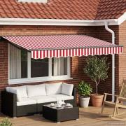 vidaXL Elektrisk Retraktabel Markis Röd och Vit 2,5 x 2 m