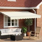 vidaXL Elektrisk Retraktabel Markis Grädde och vit 2,5 x 2 m