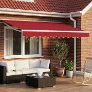 vidaXL Elektrisk Retraktabel Markis Röd och Vit 3,5 x 2 m