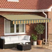 vidaXL Elektrisk Retraktabel Markis Grön, Gul, Antracit 3,5 x 2,5 m