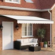 vidaXL Elektrisk Retraktabel Markis Vit 5 × 3,5 m