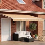 vidaXL Elektrisk Retraktabel Markis Blå, Orange, Vit 4,5 × 3,5 m