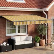 vidaXL Elektrisk Retraktabel Markis Gul, Grå, Antracit 3,5 x 2,5 m