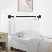 vidaXL Hängande sänggavel Med LED-lampa Vit Tyg