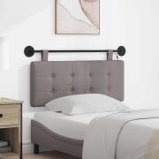vidaXL Hängande sänggavel Med LED-lampa Taupe Tyg