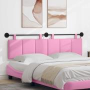 vidaXL Hängande sänggavel Med LED-lampa Rosa Tyg
