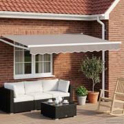 vidaXL Manuell utdragbar markisram Vit 3 x 2 m Aluminium