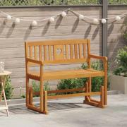 vidaXL Trädgårds Glidebänk Naturlig 110 x 59 x 97 cm Massivt Akaciaträ