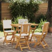 vidaXL Utemöbler Bistro Stolar 4 pcs Gräddvit 38 x 46 x 85 cm