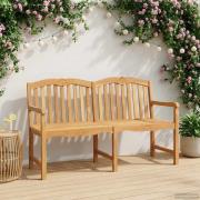 vidaXL Handsnidad Rosabänk Naturlig 150 x 60,5 x 95 cm Massivt teakträ