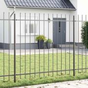 vidaXL Trädgårdsstängsel 9 pcs Grå 15,3 x 1,5 m Pulverlackerad stål