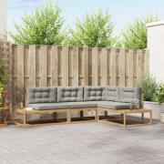 vidaXL Utomhussoffset med kudde Vit 277,5 x 198,5 x 73 cm Polyester