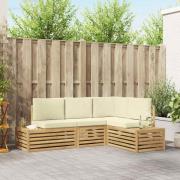 vidaXL Utomhussoffset med kudde Vit 213,5 x 154,5 x 73 cm Polyester
