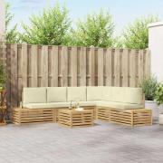 vidaXL Utomhussoffset med kudde Vit 59 x 59 x 37 cm Polyester