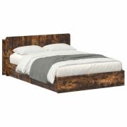 vidaXL Sängram med förvaring Rökt ek 135 x 190 cm Konstruerat trä
