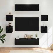vidaXL TV-bänkset 8 pcs 120 x 30 x 30 cm Svart ek Konstruerat trä