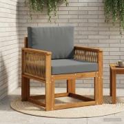 vidaXL Utomhus Mellansoffa Massivt Akaciaträ Naturlig