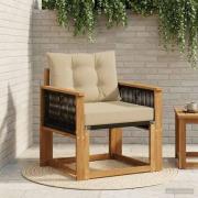 vidaXL Utomhus Mellansoffa Massivt Akaciaträ Naturlig