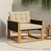 vidaXL Utomhussoffset Massivt Akaciaträ och Textilene Naturfärg