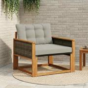 vidaXL Utomhussoffset Massivt Akaciaträ och Textilene Naturfärg