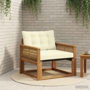 vidaXL Utomhussoffset Massivt Akaciaträ och Textilene Naturfärg