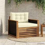 vidaXL Utomhus Mellansoffa Massivt Akaciaträ Naturlig