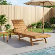 vidaXL Solstol 1-person Brun Massivt teakträ