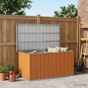 vidaXL Utomhusförvaringslåda trä 129 x 67 x 65 cm Galvaniserat stål