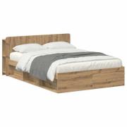 vidaXL Sängram med förvaring Artisan-ek 150 x 200 cm Konstruerat trä