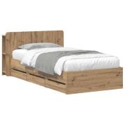vidaXL Sängram med förvaring Artisan-ek 80 x 200 cm Konstruerat trä
