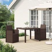 vidaXL Trädgårdsmatstolar 2 pcs Brun PP