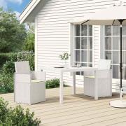 vidaXL Trädgårdsmatstolar 2 pcs Vit och grädde PP