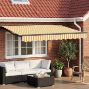 vidaXL Elektrisk Retraktabel Markis Gul, Vit, Antracit 2,5 x 2 m