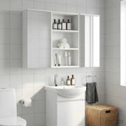 vidaXL Badrumsväggskåp med hylla Vit 40 x 16 x 62,5 cm Konstruerat trä