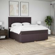 vidaXL Ramsäng med madrass mörkbrun 180x200 cm tyg