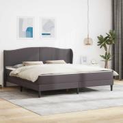 vidaXL Sängram med huvudgavel Grå 200 x 200 cm Konstläder
