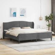 vidaXL Sängram med huvudgavel Mörkgrå 200 x 200 cm Sammet